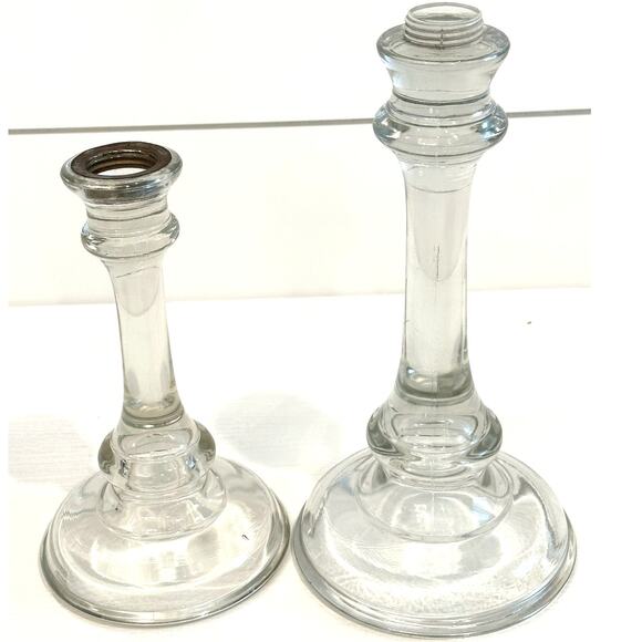 Pressed Glass Vintage 2-Part Screw Apart Candlestick 18.5" Tall-RARE & UNIQUE! - Picture 8 of 8